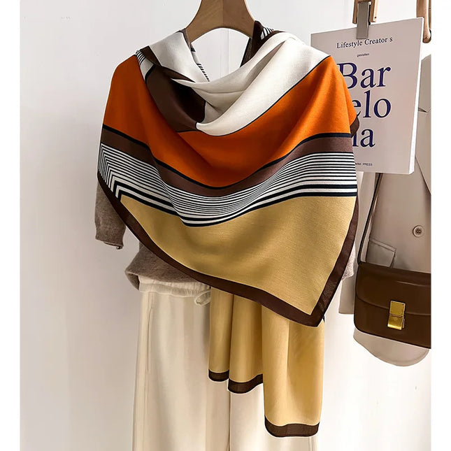 Women's Luxury Wool-Blend Winter Scarf | Soft Pashmina Wrap | Warm Cotton Feel | Versatile Shawl or Headpiece | 66x178 cm