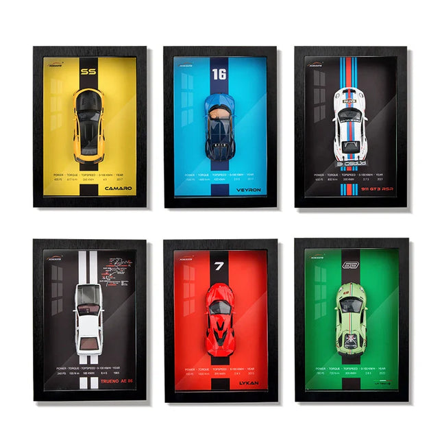 High Precision Die-Cast Car Model | Stylish Designer Frame | 3D Artwork Display | Perfect Gift for Car Lovers | Decorative Interior Piece | Choice of Models Available