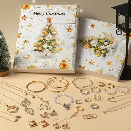 Jewelry Advent Calendar | Daily Surprises with Necklaces & Rings for Women & Teens | Festive Holiday Countdown