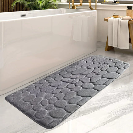 AquaGuard Mat | Large Super Absorbent Non-Slip Bathroom Rug | Soft Polyester | Elegant Design Suitable for Bathtub and Sink Areas