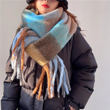 Scarvello | Luxury 100% Cashmere Scarf | Large 38x230cm | Rainbow Shades | Soft Warm Winter Accessory