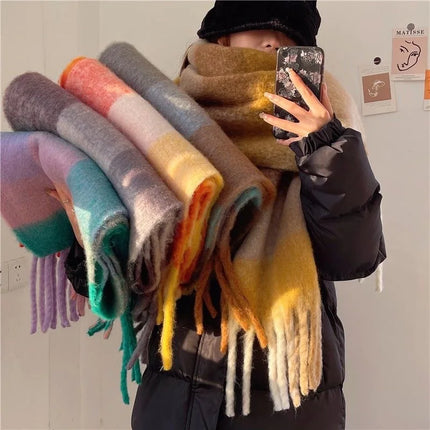 Scarvello | Luxury 100% Cashmere Scarf | Large 38x230cm | Rainbow Shades | Soft Warm Winter Accessory