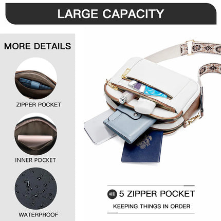 IVY | Vegan Leather Crossbody Bag | Adjustable Strap | Waterproof | Trendy Design with Multiple Pockets | Chic Small Purse for Women