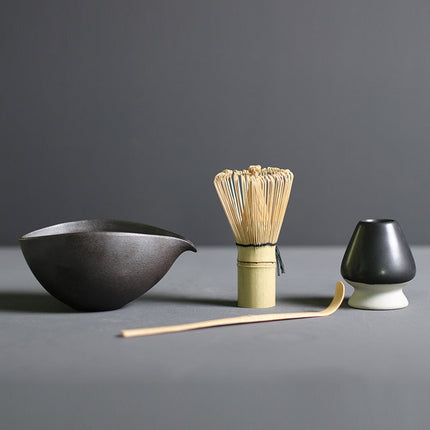 Complete Matcha Preparation Set | Elegant Bamboo Whisks & Ceramic Bowl for Tea