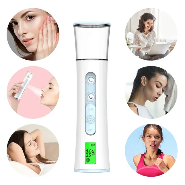 GlowMist | Compact Nano Hydrating Mist | Portable Skin Refresh | Travel-Friendly Moisture Tester | 30ml | One-Touch Operation | All Skin Types | Makeup Safe | Perfect for On-the-Go Hydration