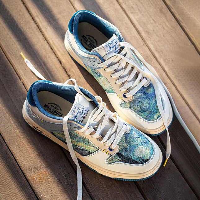 V. Gogh 'Starry Night' Sneakers | Artistic Comfort | Lightweight Design | Starry Sky Inspired | Unique Pattern | Durable Footwear | Add Flair to Your Style