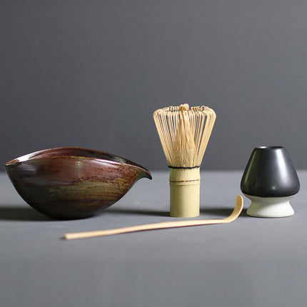 Complete Matcha Preparation Set | Elegant Bamboo Whisks & Ceramic Bowl for Tea