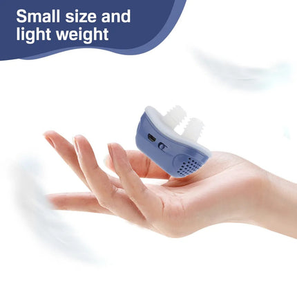 Electric Anti-Snoring Nasal Dilator | Silicone Advanced Comfort | USB Rechargeable | Snore-Reducing | Lightweight Portable Design | Food Grade Material | Improved Sleep Quality | Easy-to-Use | Blue