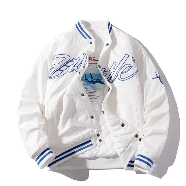 Retro Unisex Hooded Baseball Jacket | Hip-Hop Streetwear | Durable, Warm & Stylish Jacket for Men & Women | Autumn & Winter Outerwear | Vintage Design & Comfortable Fit