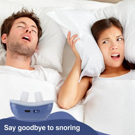 Electric Anti-Snoring Nasal Dilator | Silicone Advanced Comfort | USB Rechargeable | Snore-Reducing | Lightweight Portable Design | Food Grade Material | Improved Sleep Quality | Easy-to-Use | Blue