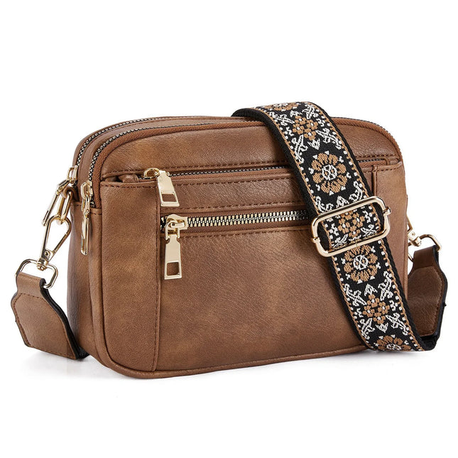 IVY | Vegan Leather Crossbody Bag | Adjustable Strap | Waterproof | Trendy Design with Multiple Pockets | Chic Small Purse for Women