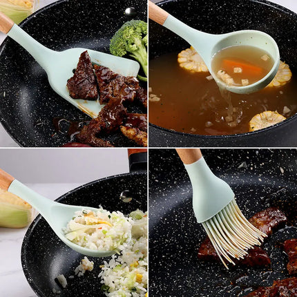 Versatile Silicone Non-Stick Kitchen Utensil Set | 12pc Collection | Heat-Resistant BPA-Free Silicone Tools | Includes Turner, Ladle, Tongs, Spatula & More | Safe for All Cookware | Dishwasher Safe