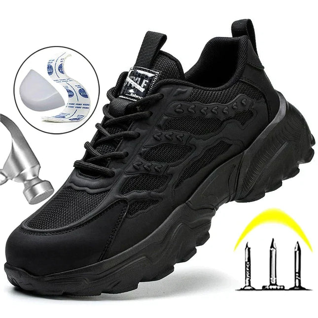 Kylero | Men's Steel Toe Safety Shoes | Anti-Smash Protection | Regular Fit | Durable Tweed & Polyester | Multiple Color Options | Stylish Work Footwear