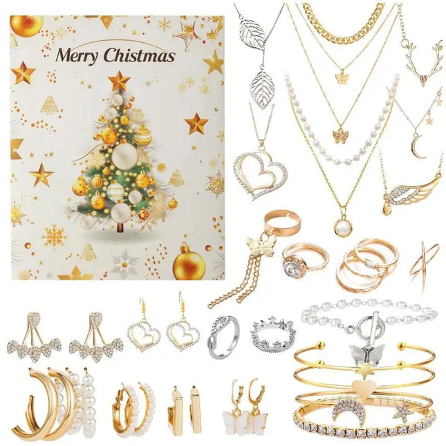 Jewelry Advent Calendar | Daily Surprises with Necklaces & Rings for Women & Teens | Festive Holiday Countdown