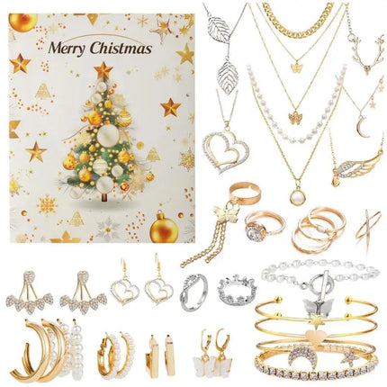 Jewelry Advent Calendar | Daily Surprises with Necklaces & Rings for Women & Teens | Festive Holiday Countdown