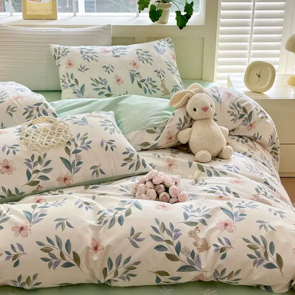 BlossomDream Bedding Set | Soft Polyester Cotton Blend | Pink Floral Duvet Cover & Pillowcases | Elegant Bedroom Decor | Fits Double, Full & Queen Beds