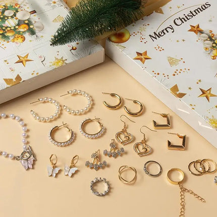 Jewelry Advent Calendar | Daily Surprises with Necklaces & Rings for Women & Teens | Festive Holiday Countdown