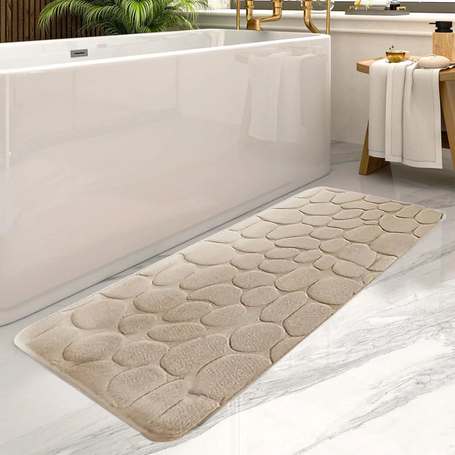 AquaGuard Mat | Large Super Absorbent Non-Slip Bathroom Rug | Soft Polyester | Elegant Design Suitable for Bathtub and Sink Areas