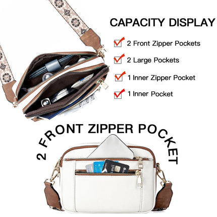 IVY | Vegan Leather Crossbody Bag | Adjustable Strap | Waterproof | Trendy Design with Multiple Pockets | Chic Small Purse for Women