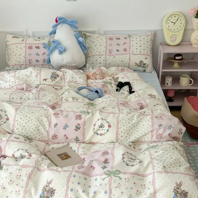 BlossomDream Bedding Set | Soft Polyester Cotton Blend | Pink Floral Duvet Cover & Pillowcases | Elegant Bedroom Decor | Fits Double, Full & Queen Beds
