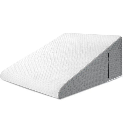 Ergonomic Foam Wedge Pillow | Relief for Acid Reflux | Post-Op Recovery | Plaid & Striped Cover | Portable with Pockets | Memory Support