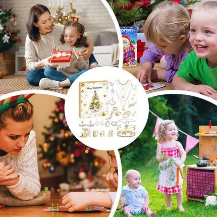 Jewelry Advent Calendar | Daily Surprises with Necklaces & Rings for Women & Teens | Festive Holiday Countdown