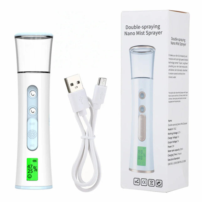 GlowMist | Compact Nano Hydrating Mist | Portable Skin Refresh | Travel-Friendly Moisture Tester | 30ml | One-Touch Operation | All Skin Types | Makeup Safe | Perfect for On-the-Go Hydration
