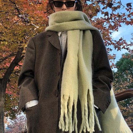 ChicWool | Luxurious Pashmina Winter Scarf | Soft Warm Wrap with Fringe | Stylish Solid Color | Trendy Accessory | 230x40cm