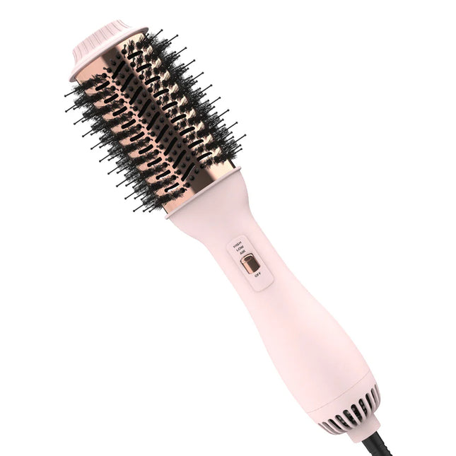 WaveGlow 2.0 | Multi-Functional Hot Air Brush | Hair Volumizer | Black & Gold Finish | Dry & Curl in One Step | Ideal for All Hair Types | Salon-Quality Soft Curls & Waves | Adjustable Heat Settings | Elegant Styling Tool