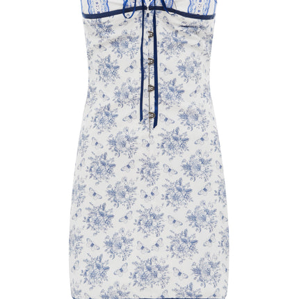 Strapless Corset Dress | Hook & Eye Front | Lace Detail Bust | Ribbon Lace-Up Back | Toile Papillon