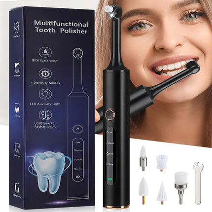 SmilePro | Wireless 5-in-1 Dental Tool | Teeth Polisher & Tartar Remover | Adjustable Speed | Long Battery Life | Cordless Design | At-Home Oral Care | Durable ABS & Aluminum Construction | USB Charging Included