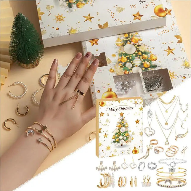 Jewelry Advent Calendar | Daily Surprises with Necklaces & Rings for Women & Teens | Festive Holiday Countdown