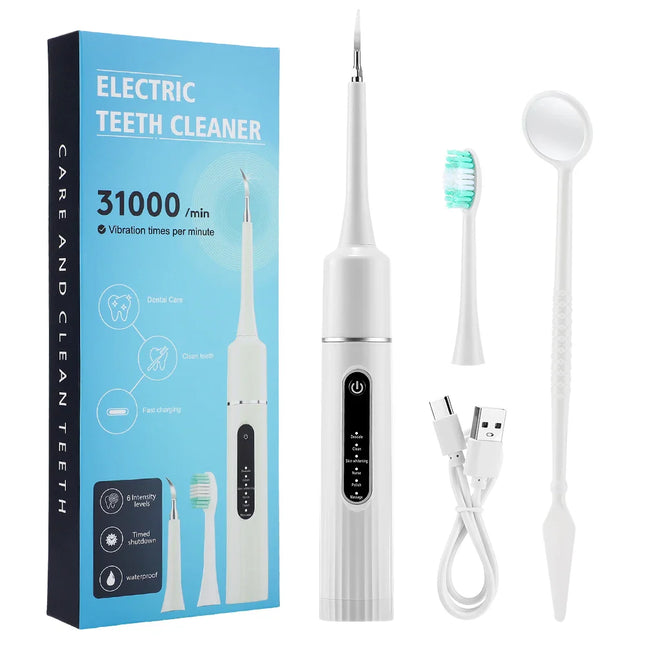 FreshWhite | 6-Speed Electric Teeth Whitening Device | Advanced Plaque & Stain Scaler | Waterproof Design | Type-C Rechargeable Oral Care Tool | Professional-Level Whitening | Adjustable Speed Settings