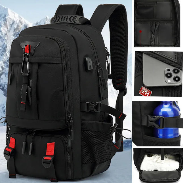 TechTrek Pro | Large Capacity USB-Equipped Backpack | Built-in Charging Port | Durable & Water-Repellent Materials | Perfect for Travel & Outdoor Adventures