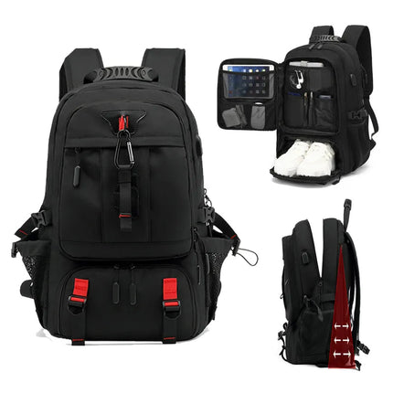 TechTrek Pro | Large Capacity USB-Equipped Backpack | Built-in Charging Port | Durable & Water-Repellent Materials | Perfect for Travel & Outdoor Adventures