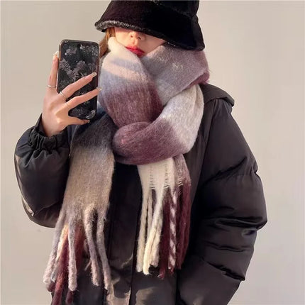 Scarvello | Luxury 100% Cashmere Scarf | Large 38x230cm | Rainbow Shades | Soft Warm Winter Accessory