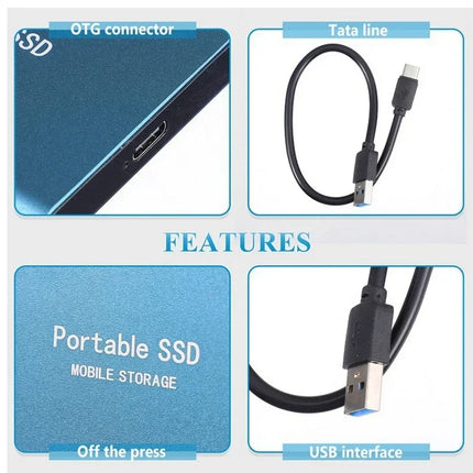 2TB Super Fast External SSD | Compact High-Speed USB3.1 Storage | M.2 Type-C Interface for PC & Laptop