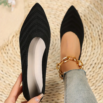 ANNIE | Chic Knit Upper | Pointed Toe | Breathable Slip-On Loafers | Solid Color | Snug Fit | All-Day Comfort
