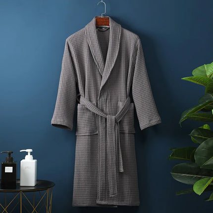 Unisex Cotton Bathrobe | Soft & Breathable with Pockets | Elegant Comfort for Home & Spa | Variety of Colors Available