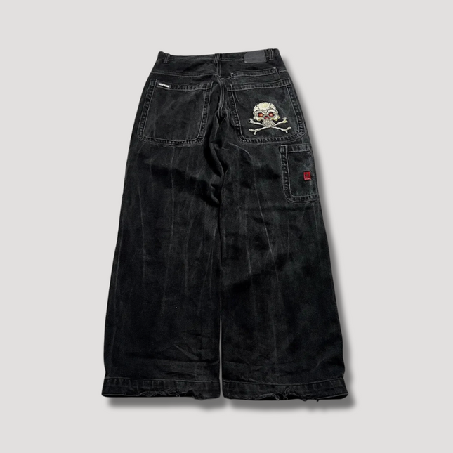 High Waist Retro Style Black Baggy Jeans | Loose Fit | Durable Denim | Versatile Everyday Wear