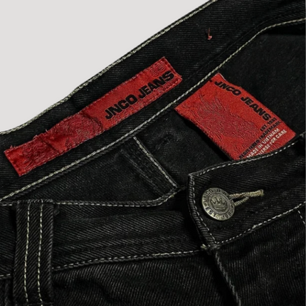 High Waist Retro Style Black Baggy Jeans | Loose Fit | Durable Denim | Versatile Everyday Wear