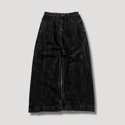 High Waist Retro Style Black Baggy Jeans | Loose Fit | Durable Denim | Versatile Everyday Wear