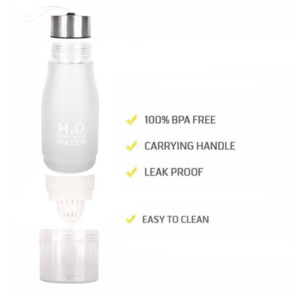 Portable Leak-Proof Frosted Plastic Water Infuser Bottle | 650ml Capacity | Easy Clean | Perfect for Fruit Infusions