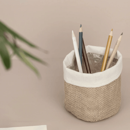 Boho-Inspired Cloth Planter Basket | Rustic Waterproof Muslin | Adjustable Rim Height | Protective PE Lining | Easy to Clean | Versatile for Plants or Storage | Small, Medium, Large Options