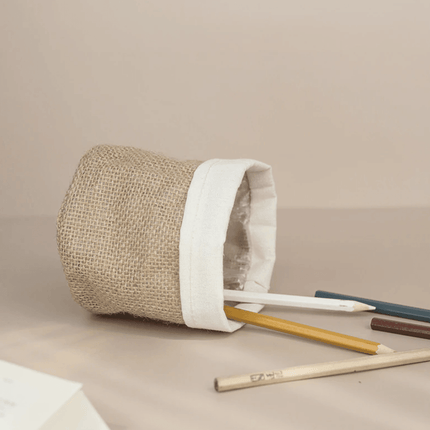 Boho-Inspired Cloth Planter Basket | Rustic Waterproof Muslin | Adjustable Rim Height | Protective PE Lining | Easy to Clean | Versatile for Plants or Storage | Small, Medium, Large Options