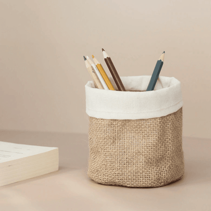 Boho-Inspired Cloth Planter Basket | Rustic Waterproof Muslin | Adjustable Rim Height | Protective PE Lining | Easy to Clean | Versatile for Plants or Storage | Small, Medium, Large Options