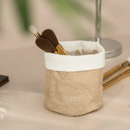 Boho-Inspired Cloth Planter Basket | Rustic Waterproof Muslin | Adjustable Rim Height | Protective PE Lining | Easy to Clean | Versatile for Plants or Storage | Small, Medium, Large Options
