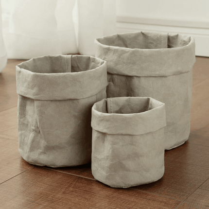 Boho-Inspired Cloth Planter Basket | Rustic Waterproof Muslin | Adjustable Rim Height | Protective PE Lining | Easy to Clean | Versatile for Plants or Storage | Small, Medium, Large Options
