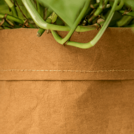 Boho-Inspired Cloth Planter Basket | Rustic Waterproof Muslin | Adjustable Rim Height | Protective PE Lining | Easy to Clean | Versatile for Plants or Storage | Small, Medium, Large Options