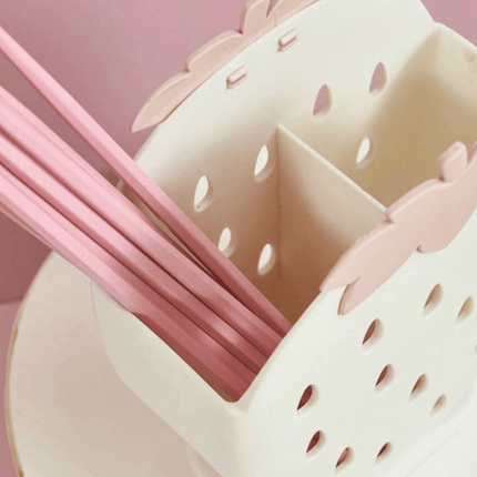 Strawberry Drying Stand | Cute Kitchen & Bathroom Organizer | Durable Plastic | 5 Colors | Quick Drainage Design | 6 x 7 x 3 Inches | Fun & Practical Decor for Utensils & Toothbrushes